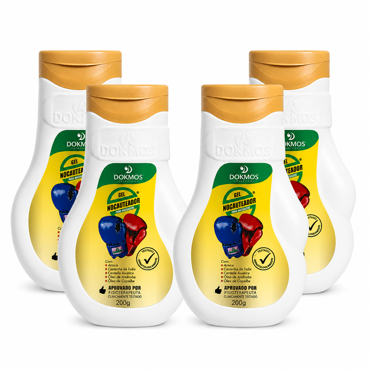 Gel Nocauteador Dokmos Massageador 200g 4 Unidades