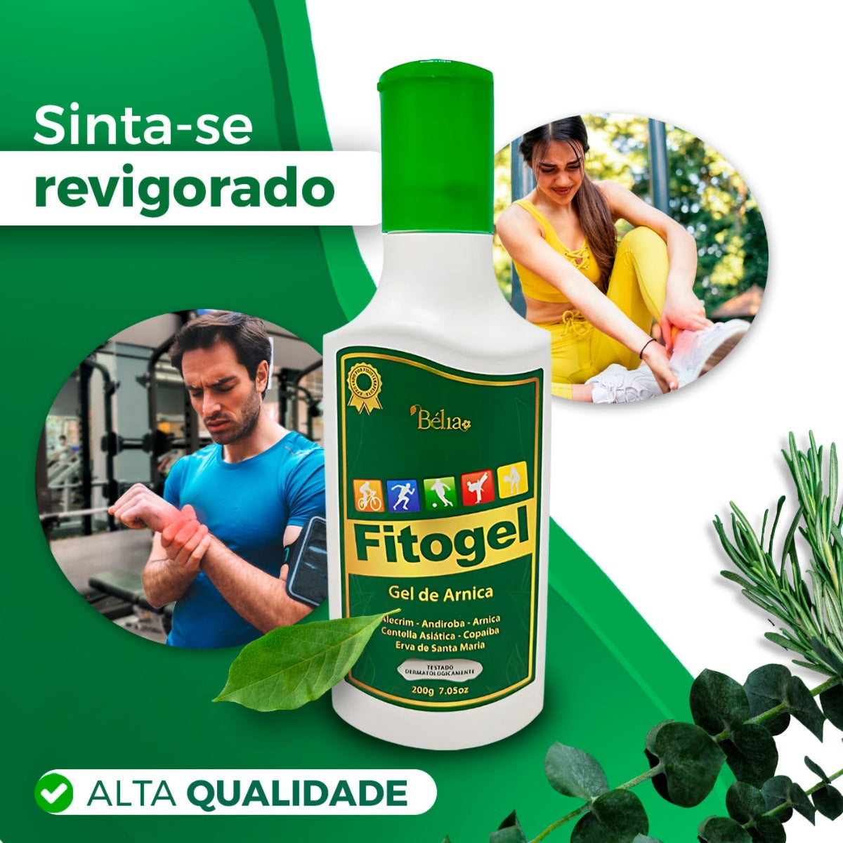 Fitogel Gel Creme de Arnica 200 g 21 Ervas para Massagem, Dores Musculares e Relaxamento muscular