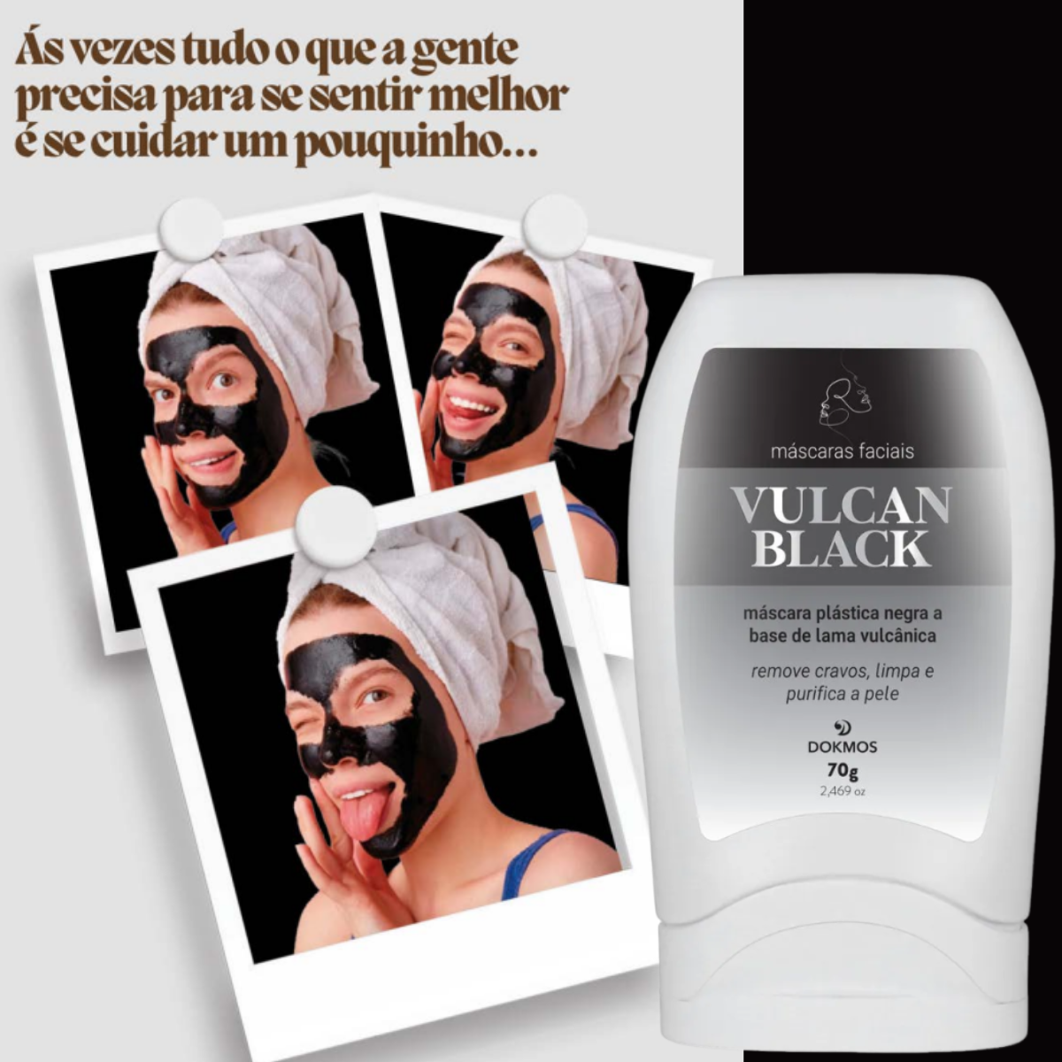 Mascara Removedora de Cravos Vulcan Black 70g Dokmos