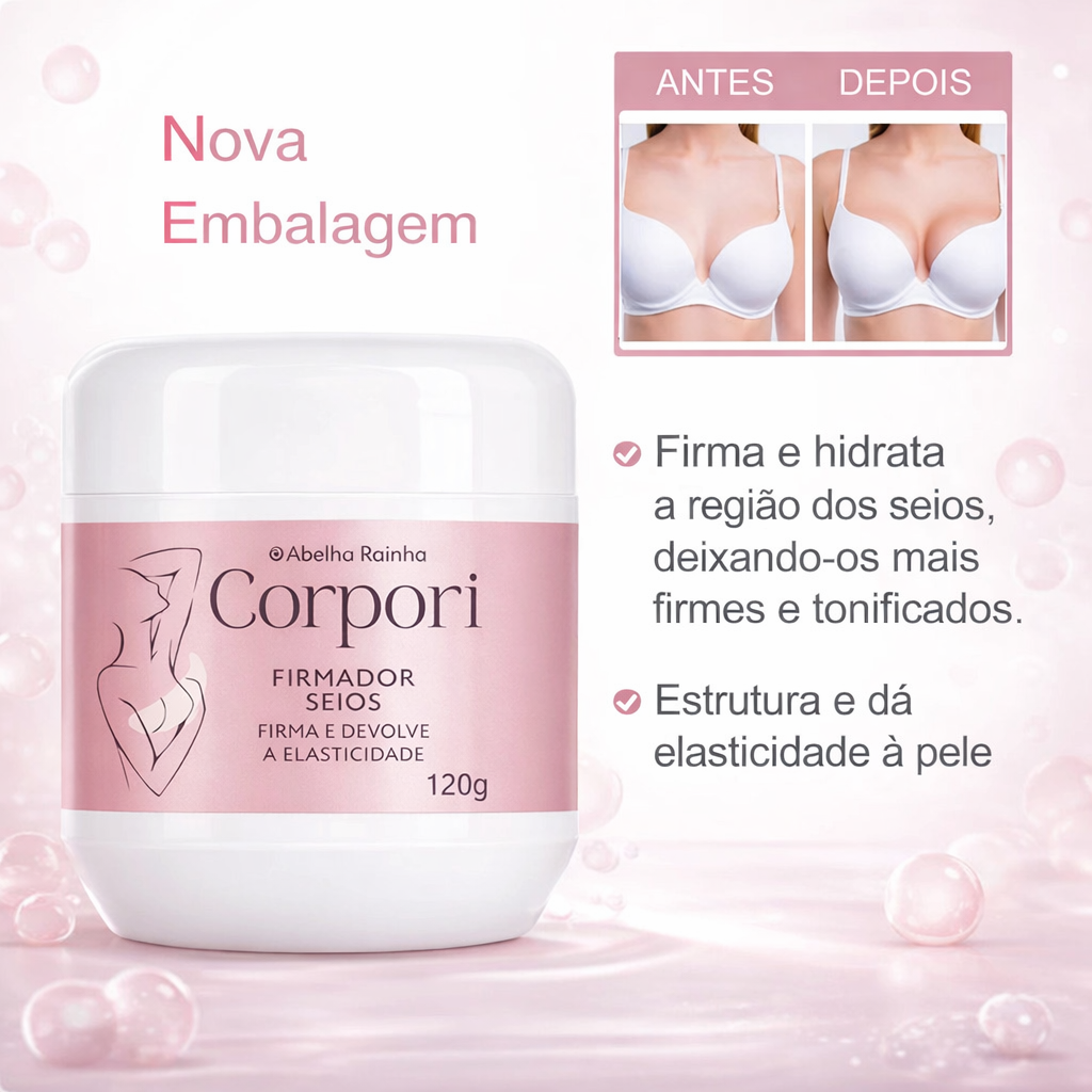 Creme Firmador Seios Com Colágeno Corpori Abelha Rainha 120g