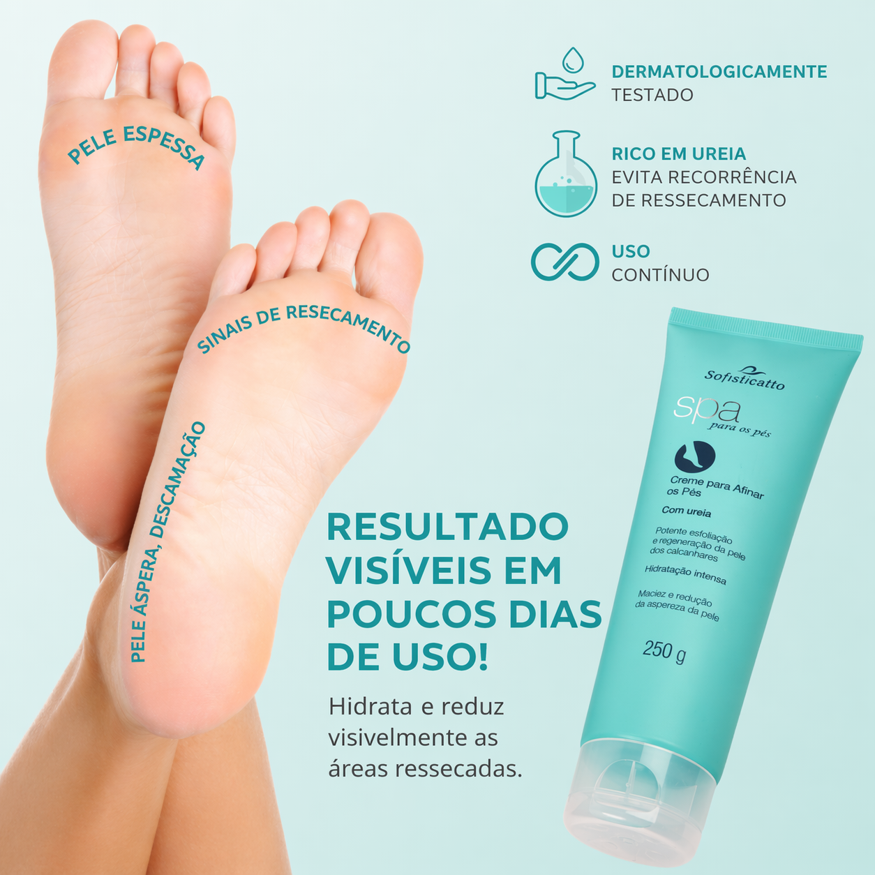 Creme com Ureia para Afinar os pés - Spa para os pés 260g