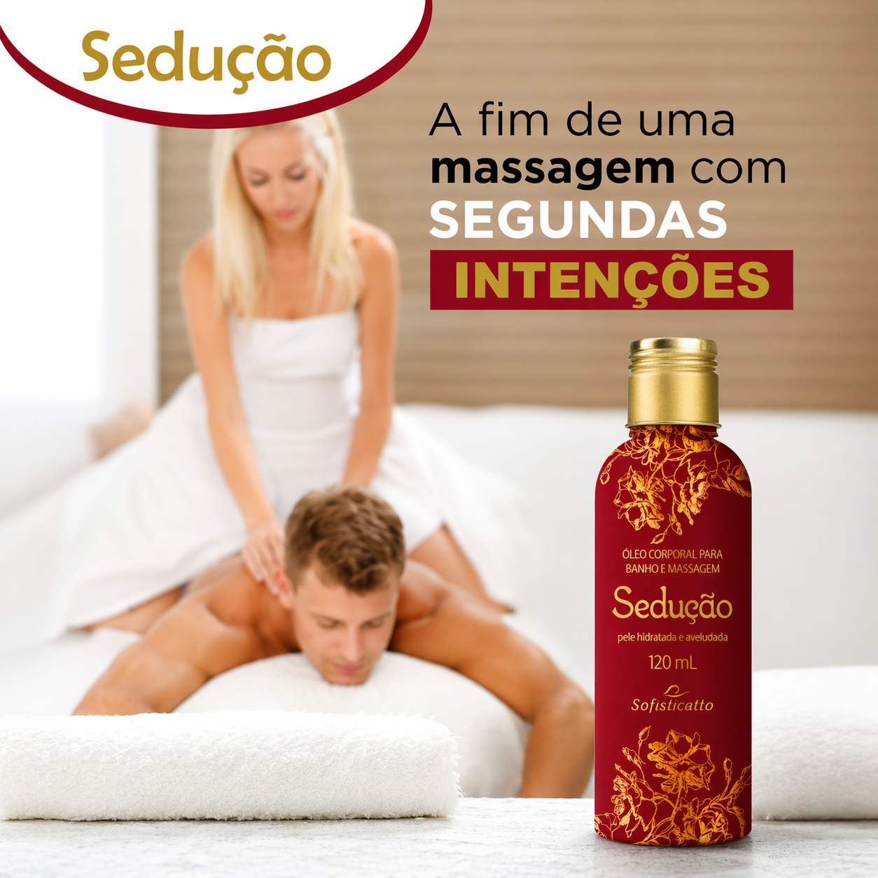 Oleo Corporal Para Banho e Massagem Sedução Sofisticatto 120ML