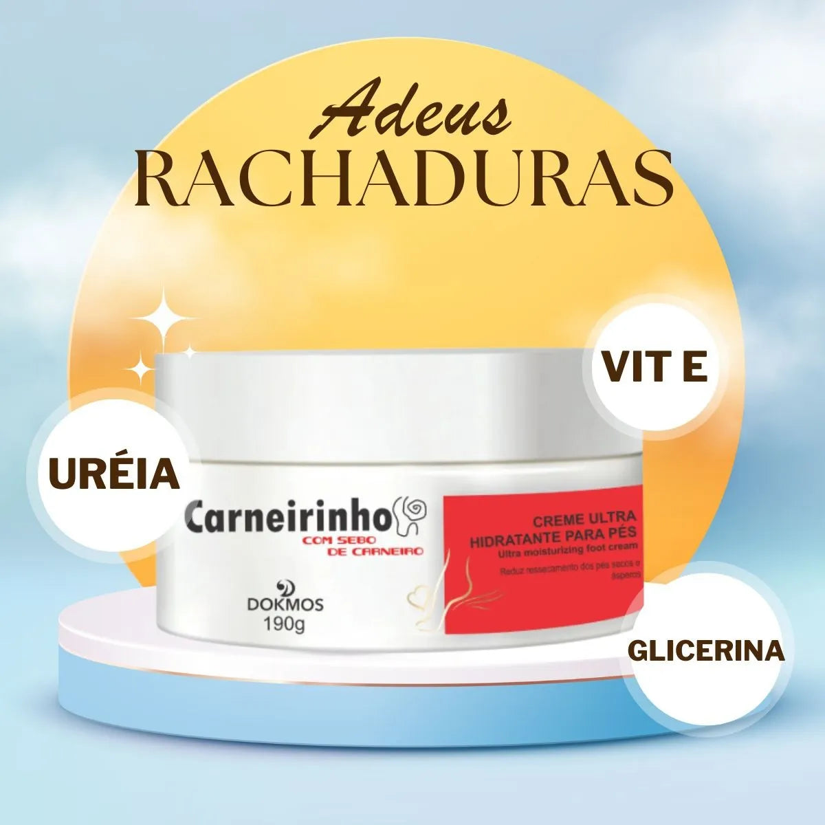 Creme Hidrantante  para os Pés Carneirinho Dokmos 190g