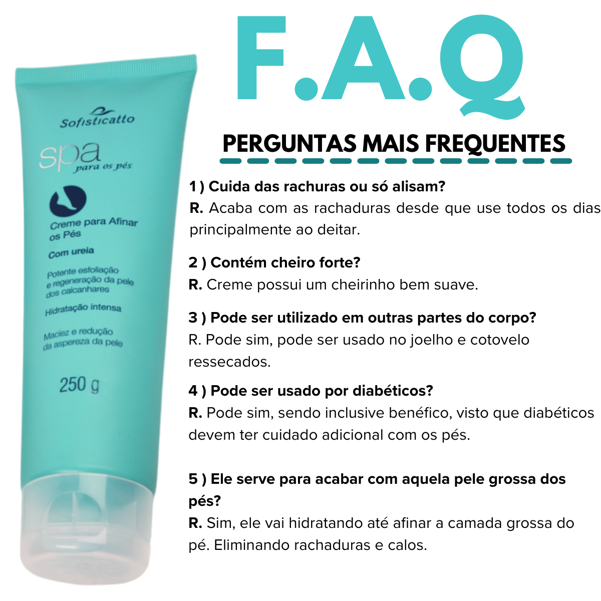 Creme com Ureia para Afinar os pés - Spa para os pés 260g