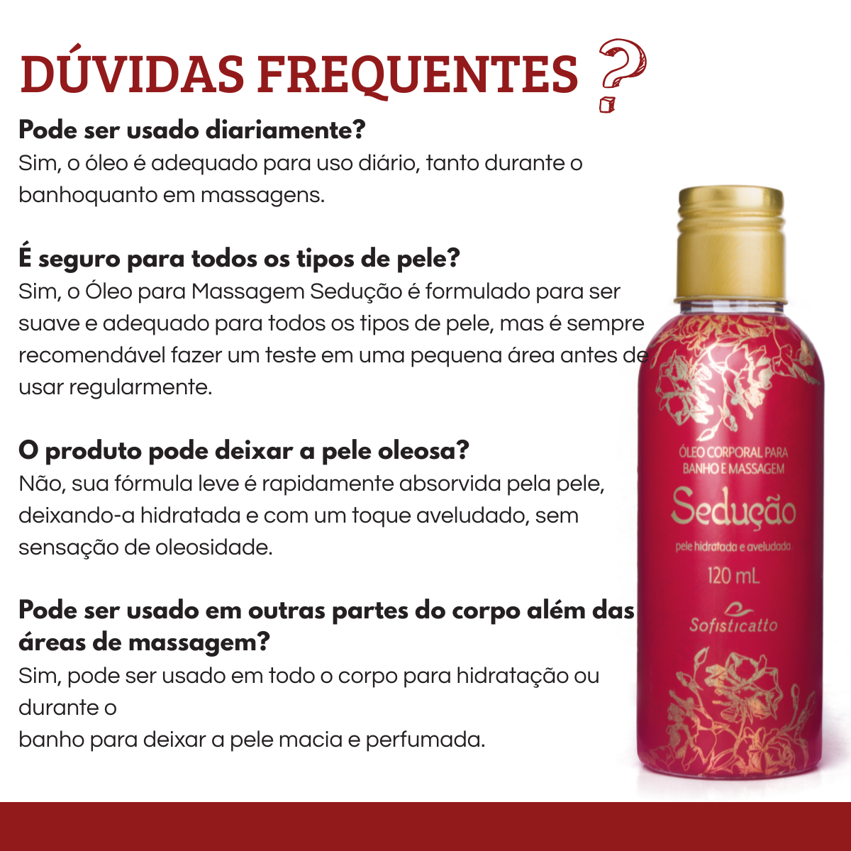 Oleo Corporal Para Banho e Massagem Sedução Sofisticatto 120ML