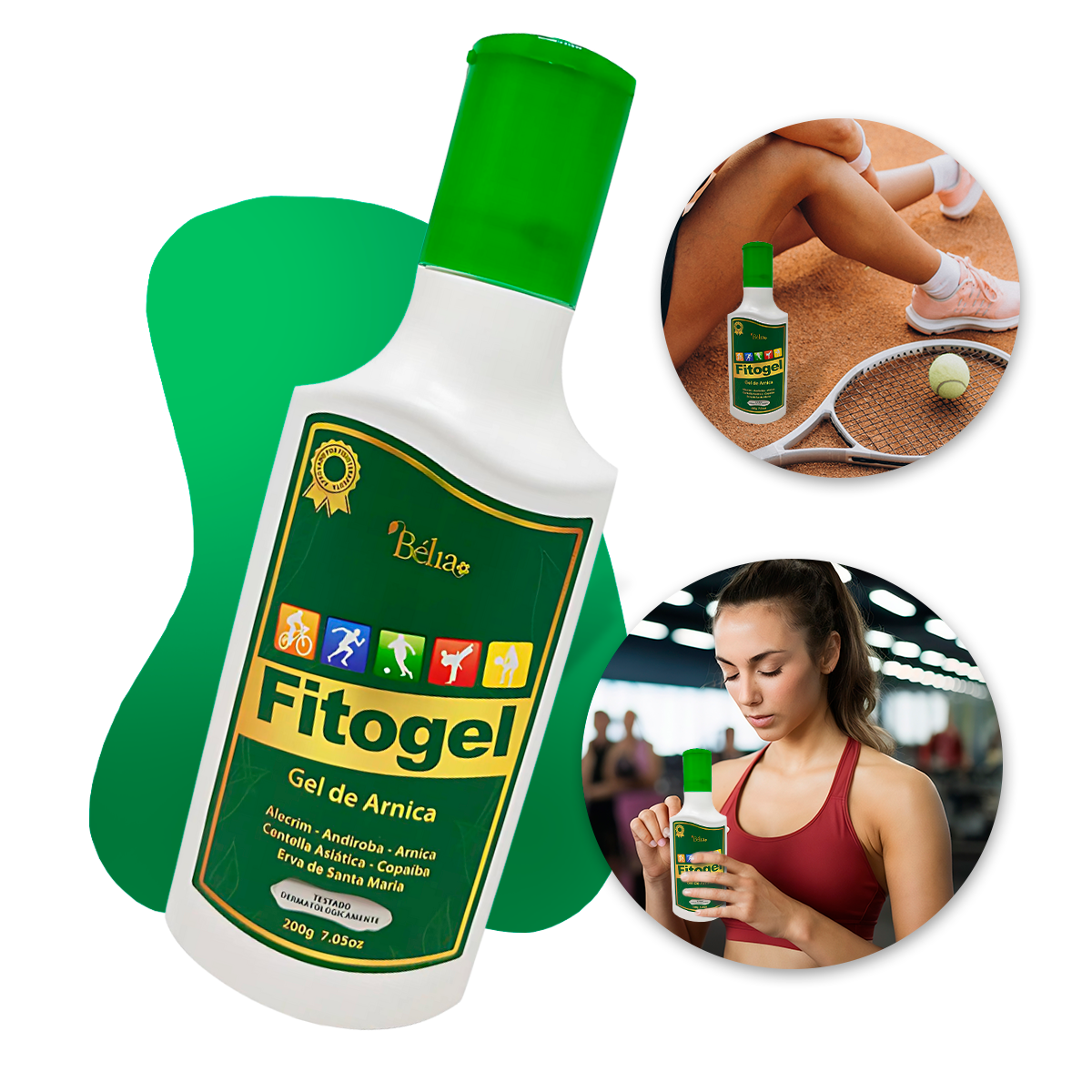 Fitogel Gel Creme de Arnica 200 g 21 Ervas para Massagem, Dores Musculares e Relaxamento muscular